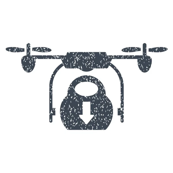 Drone gota carga Grainy textura icono — Vector de stock