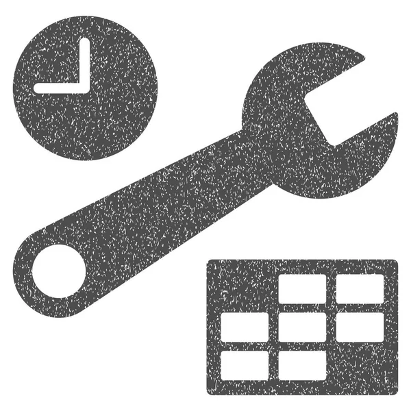 Configuración de fecha y hora Icono de textura granulada — Vector de stock