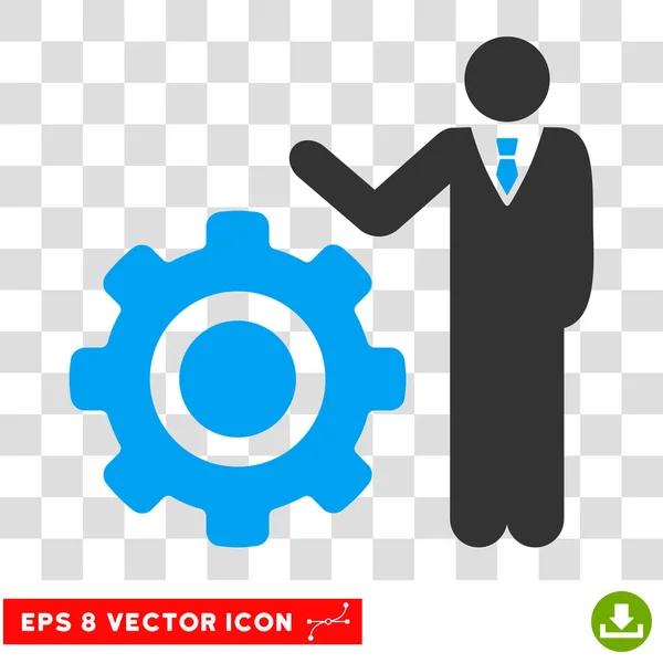Engineer And Gear Vector Eps Icon — Stock Vector