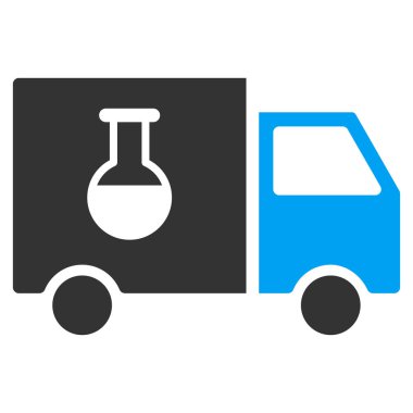 Kimyasal teslimat kamyonu düz vektör simgesi