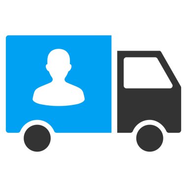 Yolcu taşıma Van düz vektör simgesi