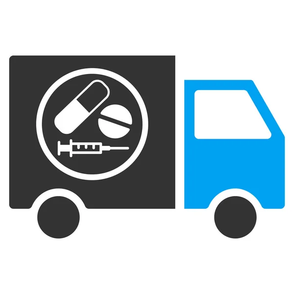 Farmácia Truck Flat Vector Icon —  Vetores de Stock