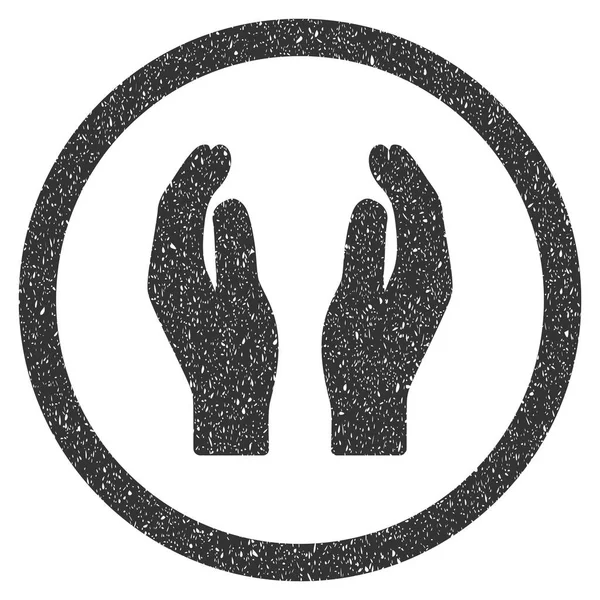 Ellátás kéz ikon gumibélyegző — Stock Vector