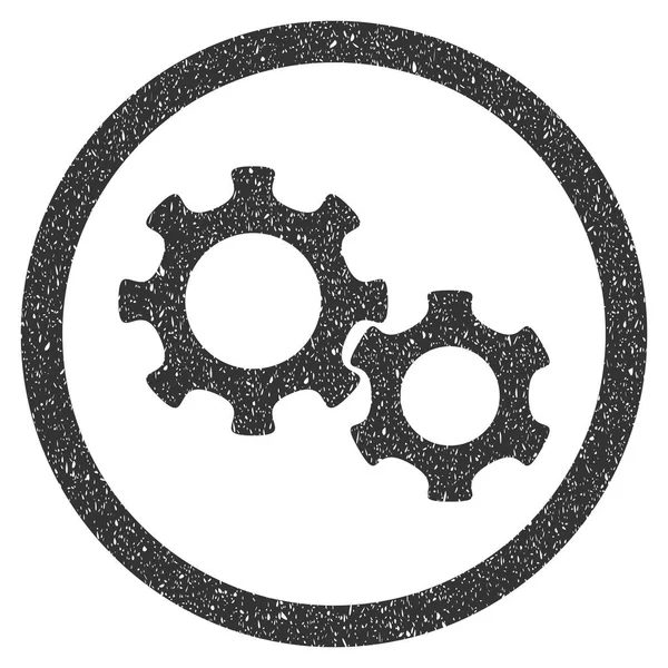 Getriebe Symbol Gummistempel — Stockvektor