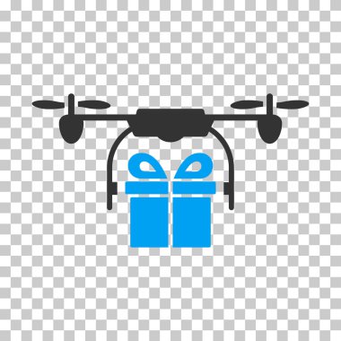 Drone hediye teslimat vektör simgesi