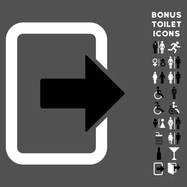 Exit Door Flat Vector Icon and Bonus — Stock Vector