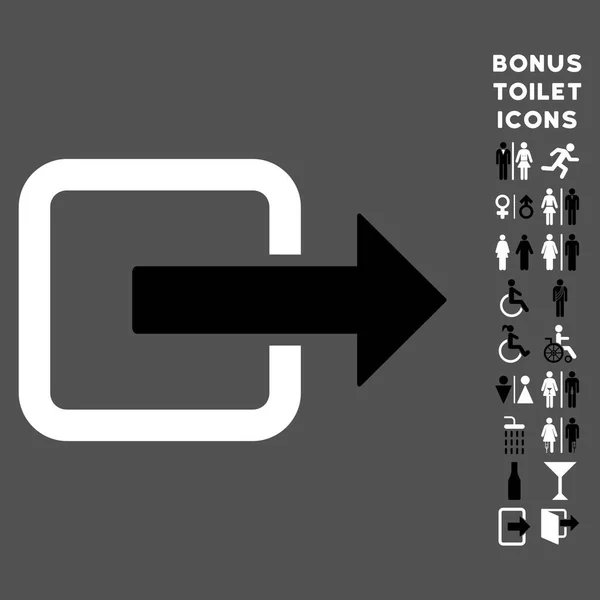 Exit deur plat Vector Icon en Bonus — Stockvector