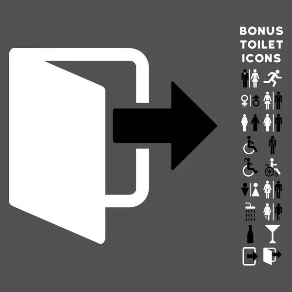 Exit deur plat Vector Icon en Bonus — Stockvector