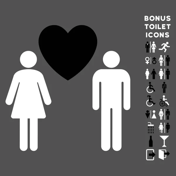 Любовные люди плоская векторная икона и бонус — стоковый вектор