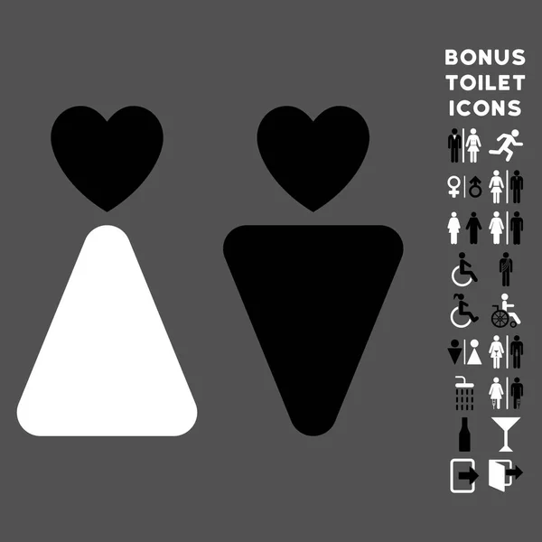 Liefhebbers platte Vector Icon en Bonus — Stockvector