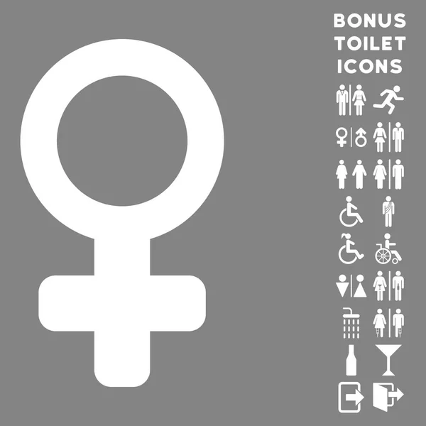 Female Symbol Flat Vector Icon and Bonus — Stock Vector