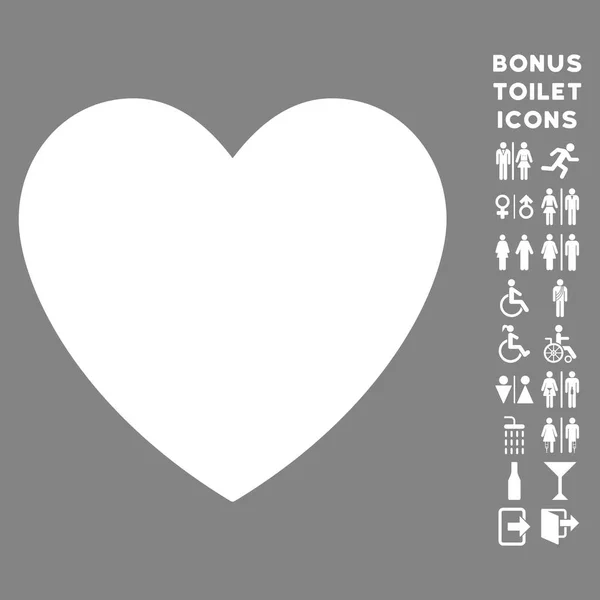 Love Heart Flat Vector Icon and Bonus — Stock Vector