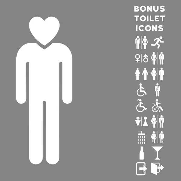 Lover Man platta vektor ikonen och Bonus — Stock vektor