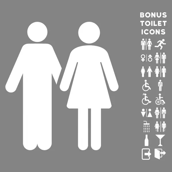 Одружена пара плоска векторна іконка та бонус — стоковий вектор