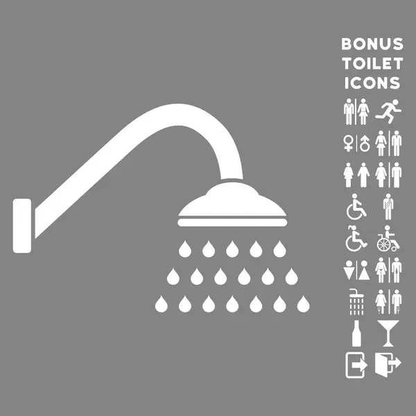 Shower Flat Vector Icon and Bonus — Stockvector