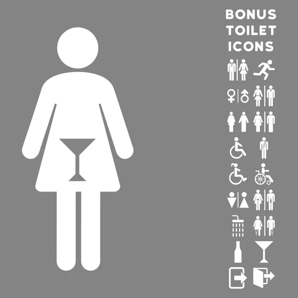 Woman Flat Vector Icon and Bonus — Stock Vector