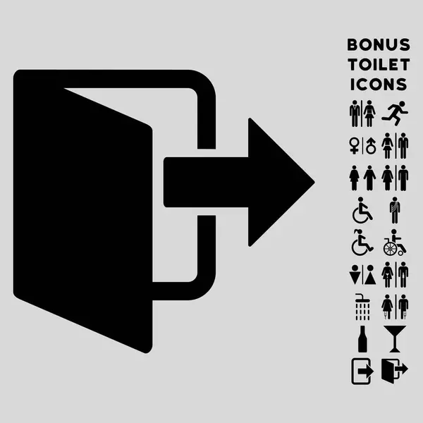 Exit deur plat Vector Icon en Bonus — Stockvector