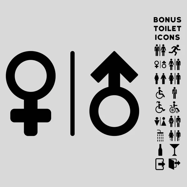 WC Género Símbolos plana Vector icono y bono — Archivo Imágenes Vectoriales