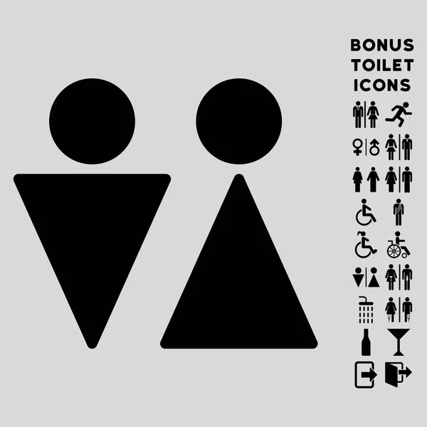 WC πρόσωπα επίπεδη εικόνα Vector και μπόνους — Διανυσματικό Αρχείο