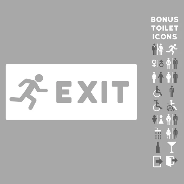 Emergency Exit Flat Vector Icon and Bonus — Stock Vector