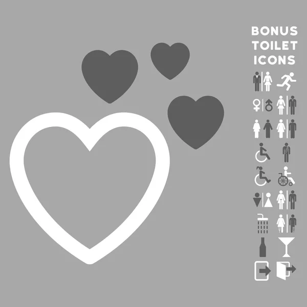 Corazones de amor plana Vector icono y bono — Archivo Imágenes Vectoriales