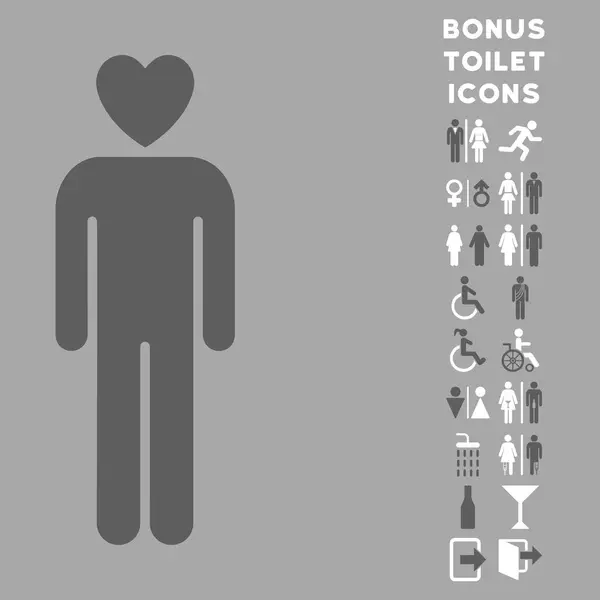Lover Man platta vektor ikonen och Bonus — Stock vektor