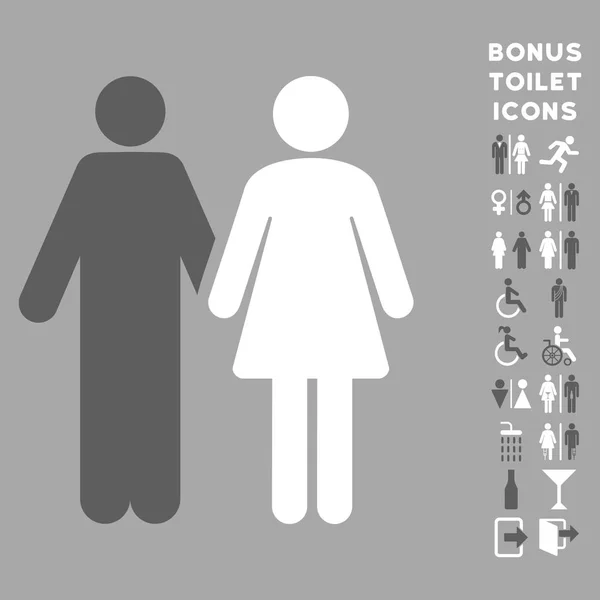Одружена пара плоска векторна іконка та бонус — стоковий вектор