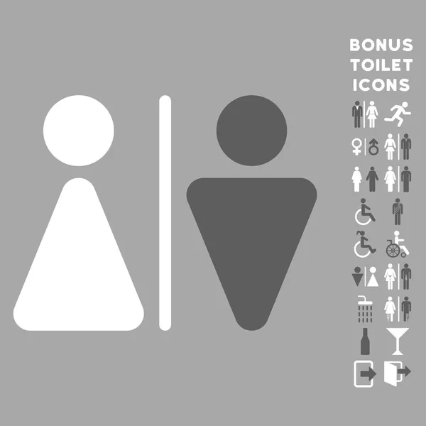 WC personen platte Vector Icon en Bonus — Stockvector