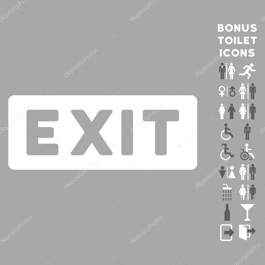 Exit Label Flat Vector Icon and Bonus