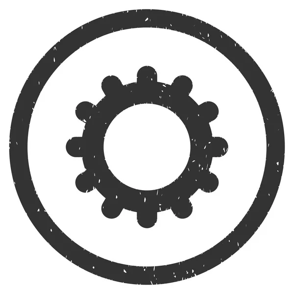 Каучуковая печать Gear Icon — стоковый вектор