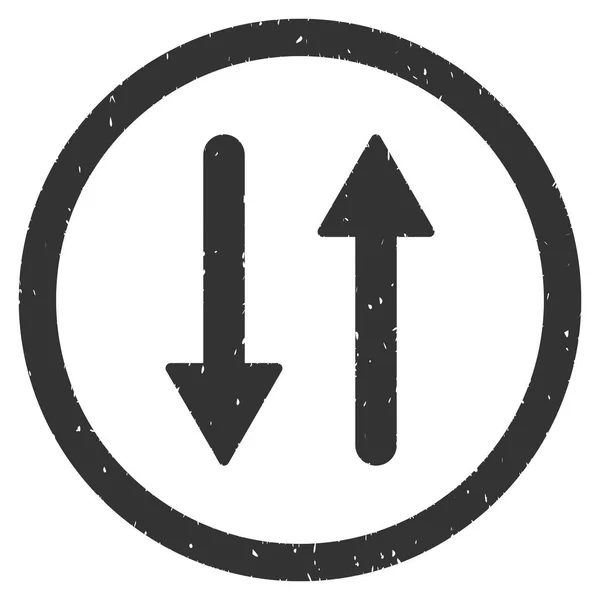 Vertical Exchange Arrows Icon Rubber Stamp — Stock Vector