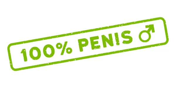 100 por ciento sello de marca de agua del pene — Vector de stock