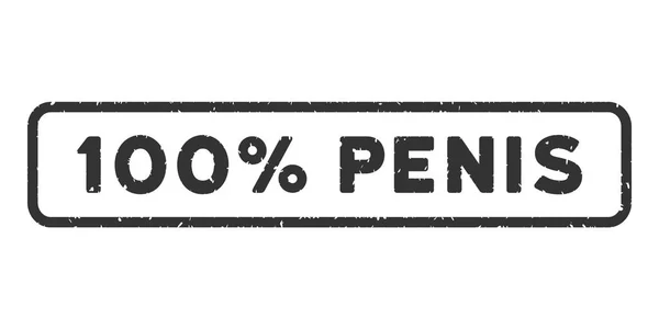 100 por ciento sello de marca de agua del pene — Vector de stock