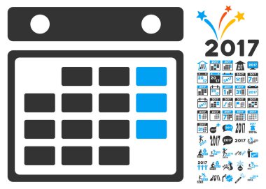 Ay takvim simgesini 2017 yılı ile Bonus semboller