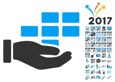 Hizmet zamanlama simgesini 2017 yılı ile Bonus semboller