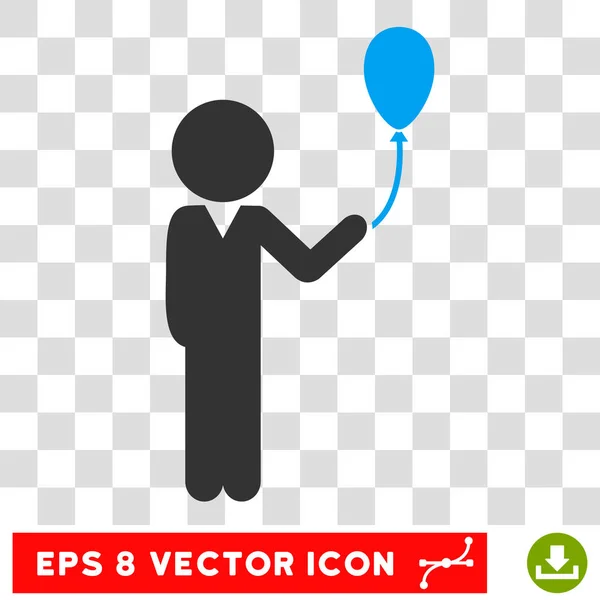 Bambino con palloncino vettoriale eps icona — Vettoriale Stock