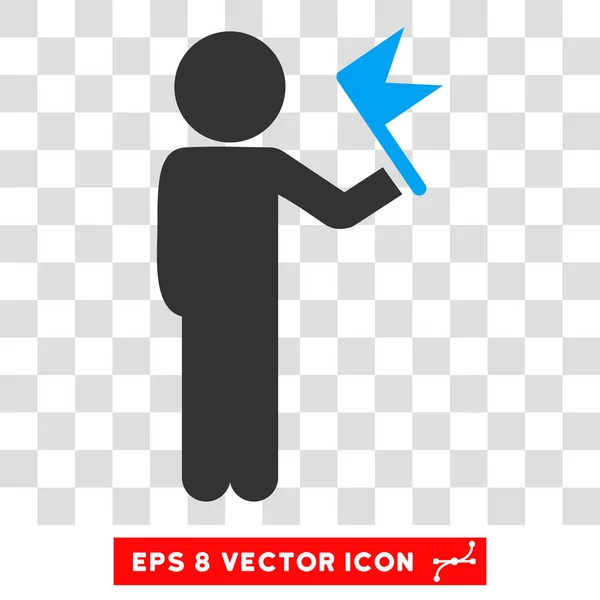 Niño con bandera Vector Eps icono — Vector de stock