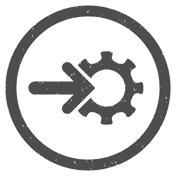 Знак интеграции резиновой марки Gear — стоковый вектор