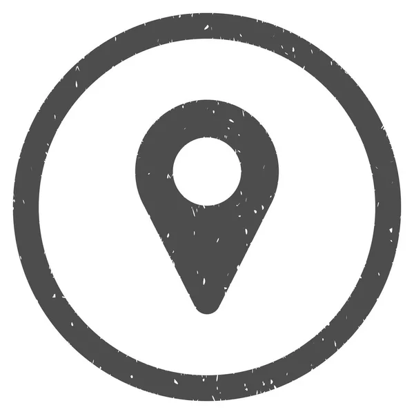 Carte géographique Icône marqueur Timbre en caoutchouc — Image vectorielle