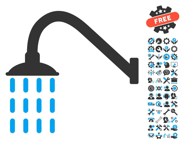 Dusch vektor ikonen med verktyg Bonus — Stock vektor