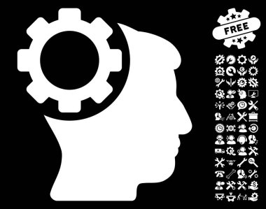 Beyin dişli vektör simge araçları Bonus ile