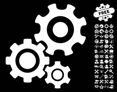 Dişli mekanizması vektör simge araçları Bonus ile