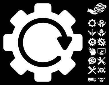 Dişli döndürme yönünü vektör simgesi araçlar Bonus ile