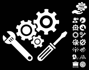Mekanik araçlar vektör simgesi araçlar Bonus ile