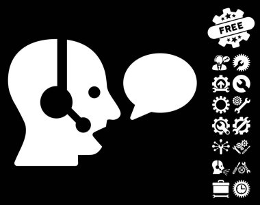 Operatör ileti balon vektör simgesi araçlar Bonus ile