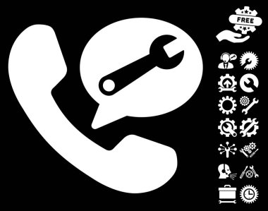 Telefon hizmeti ileti vektör simgesi araçlar Bonus ile