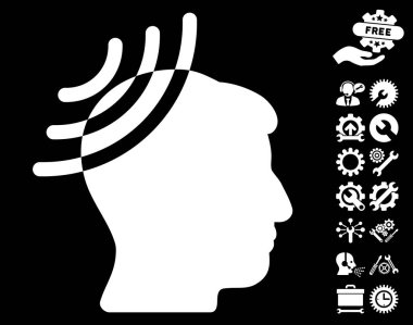 Radyo Resepsiyon kafa araçları Bonus ile simge vektör