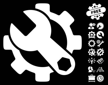 Hizmet araçları Bonus ile vektör simge araçları