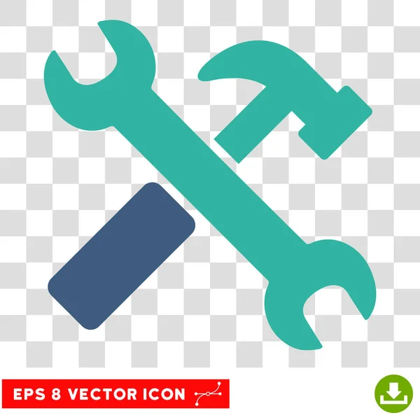 Hamer en Eps Vector moersleutelpictogram — Stockvector