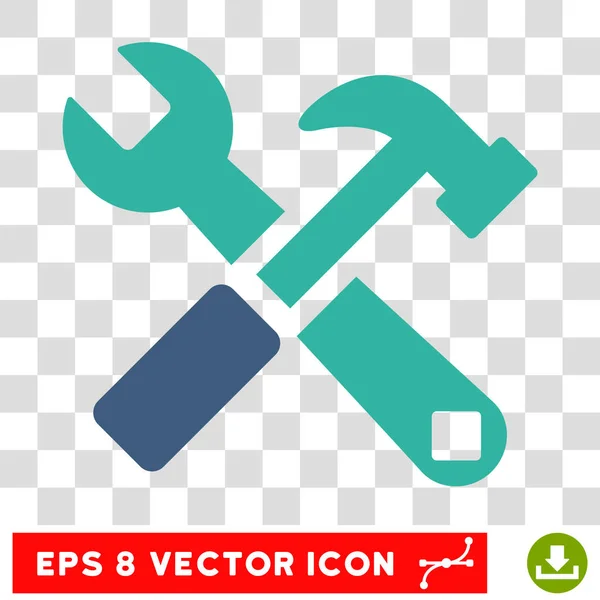 Marteau et clé Icône vectorielle Eps — Image vectorielle